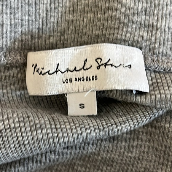 Michael Stars | Rae ribbed midi skirt Ruched gray Heather Women’s size S soft - Picture 5 of 8